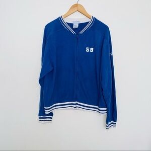 Reebok Vintage Blue Zip Up Unisex Sweatshirt Size 2XL
